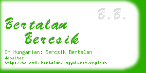 bertalan bercsik business card